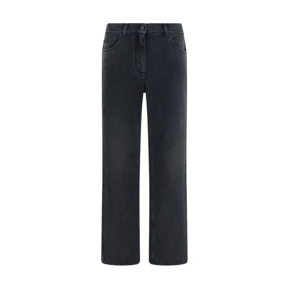 The Row Black Cotton Straight-Leg Women's Jeans